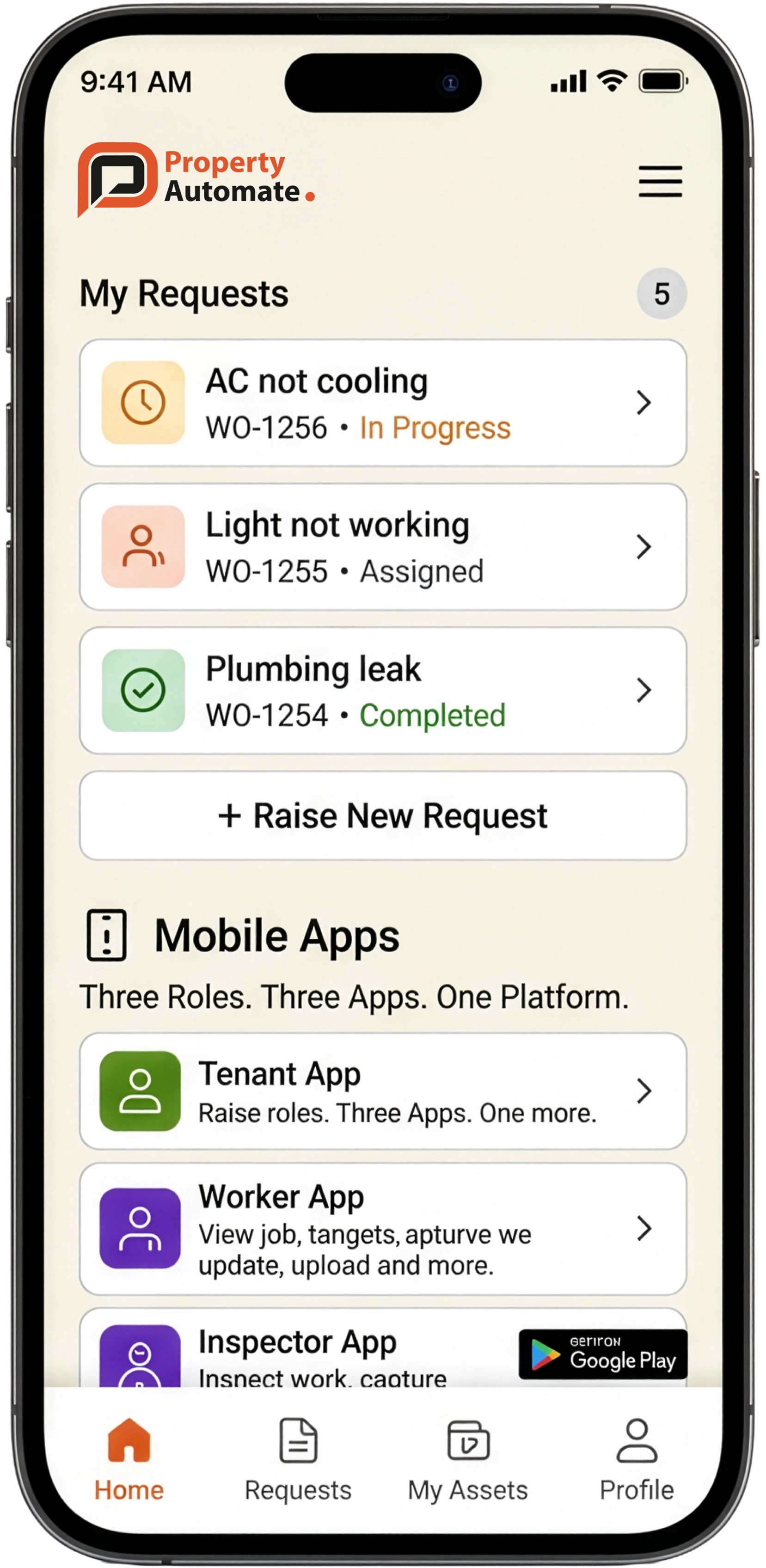 Facilities mobile app