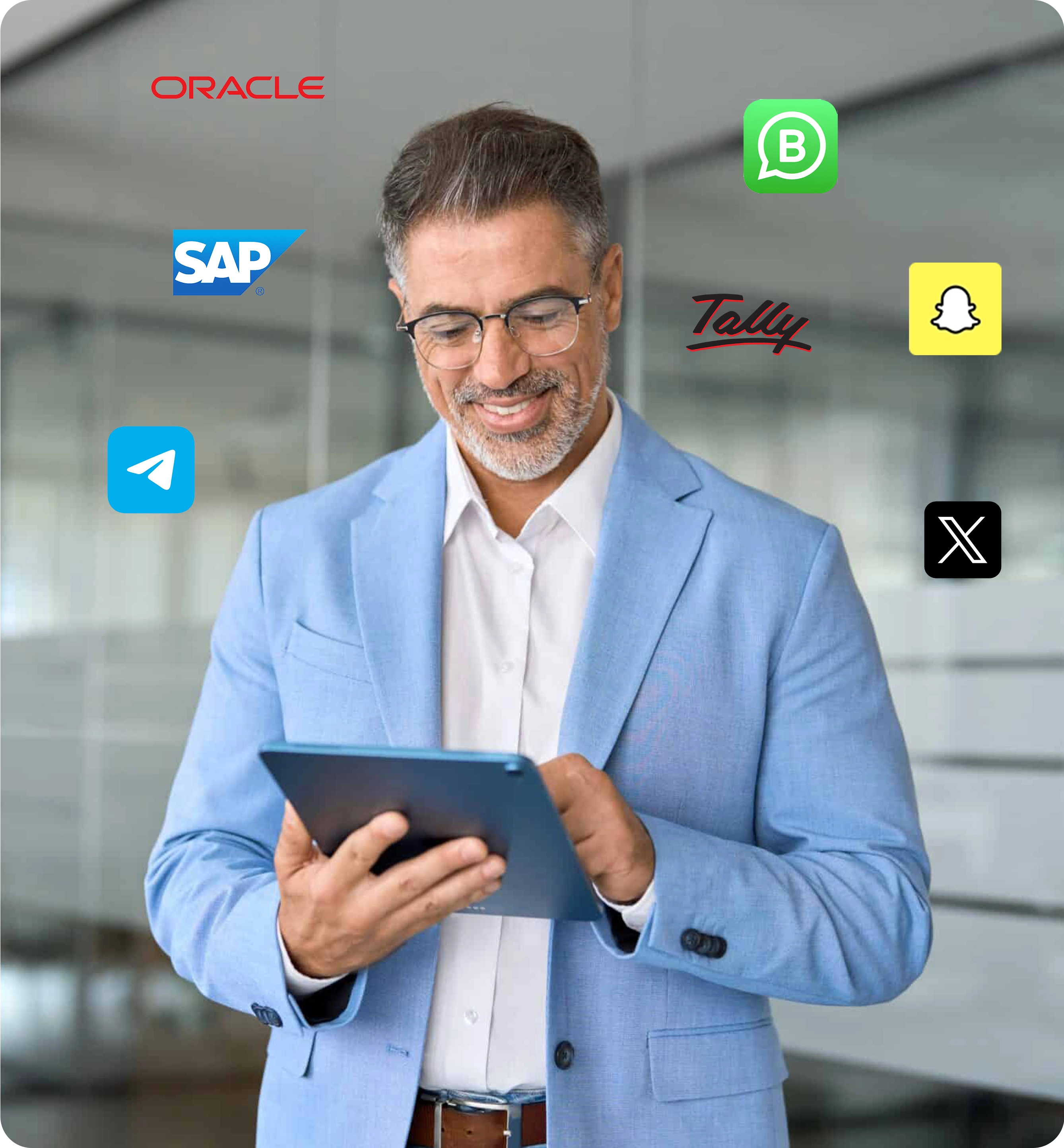 Integrates with ERPs, CRMs, & social